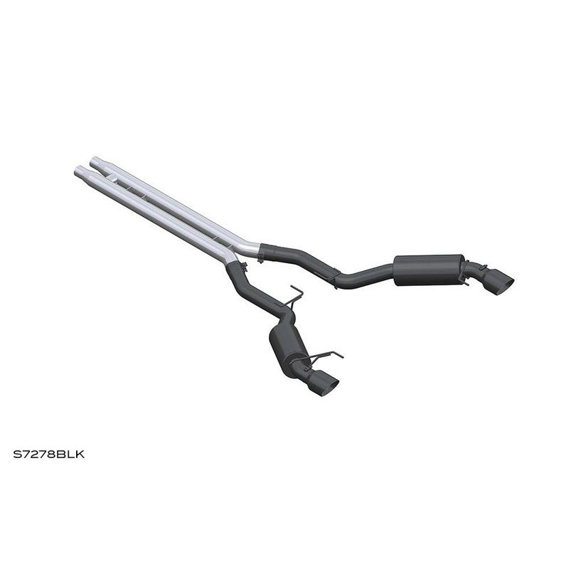 MBRP 3" Cat Back Dual Split Race Version 4.5" tips BLK Coat | 2015-2017 Ford Mustang GT (S7278BLK)