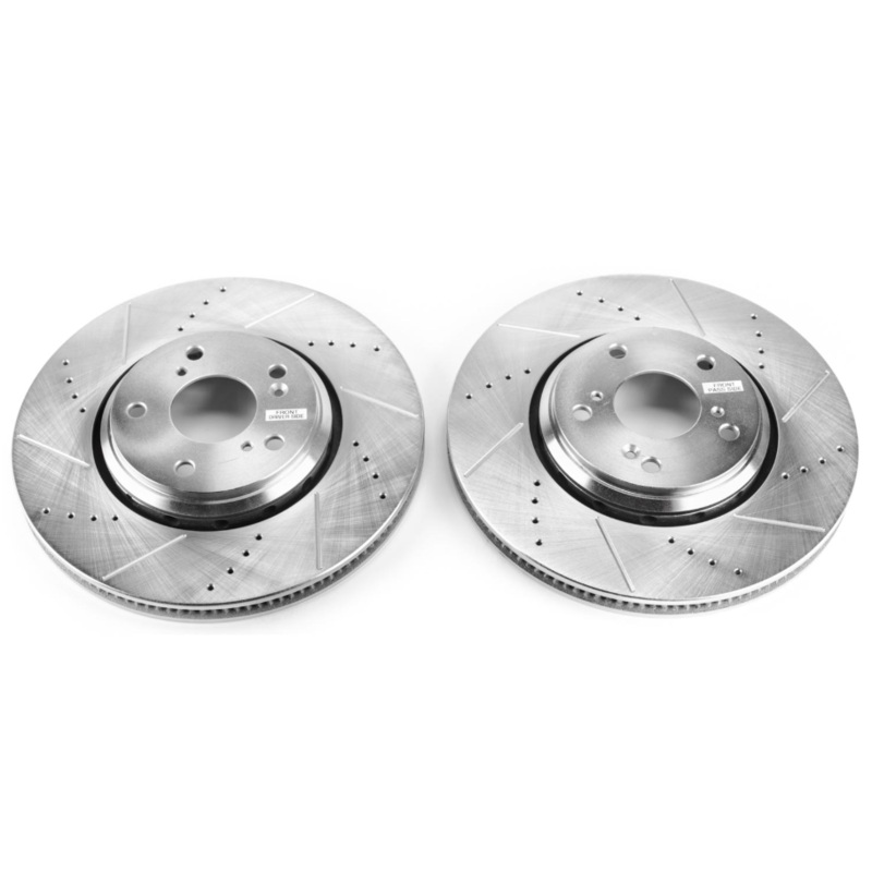 Power Stop Rear Evolution Drilled & Slotted Rotors - Pair | 2017+ Honda Civic Type-R & 2024+ Acura Integra Type-S (JBR1749XPR)